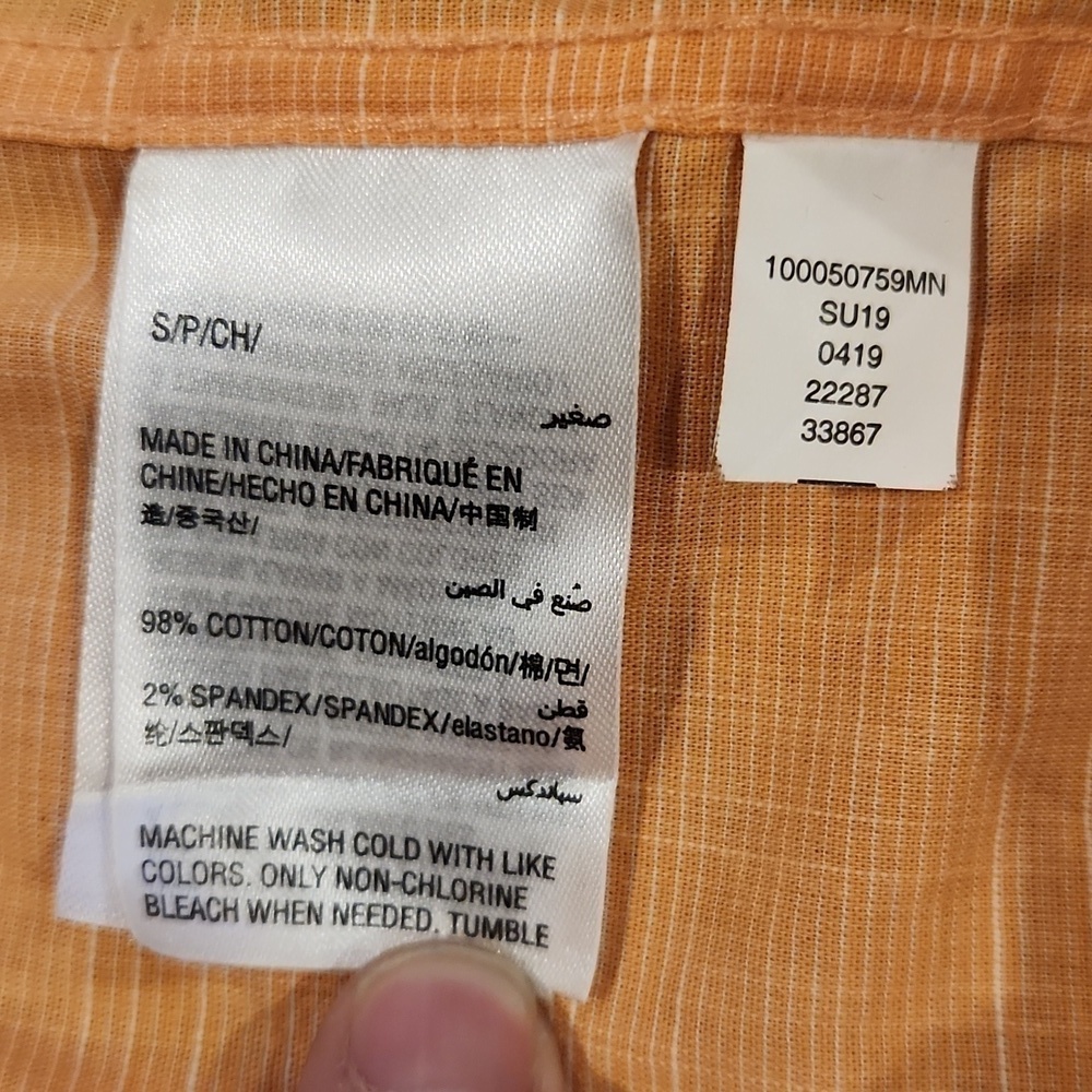 3/$20 Club Room Orange Square Print Button-Up Shirt - Picture 9 of 10